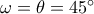 \omega=\theta=45^\circ