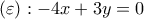 (\varepsilon):-4x+3y=0