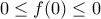 0\le f(0) \le 0