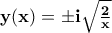 \bf y(x)=\pm i\sqrt{\frac{2}{x}}