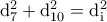 \rm d_7^2+d_{10}^2=d_{i}^2 \rm d_7^2+d_{10}^2=d_{i}^2
