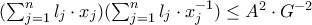 (\sum_{j=1}^{n}{l_j\cdot x_j})(\sum_{j=1}^{n}{l_j\cdot x_j^{-1}})\leq A^2\cdot G^{-2}