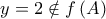 \displaystyle{y=2\notin f\left( A \right)}