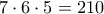 7\cdot6\cdot5=210