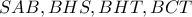 SAB, BHS, BHT, BCT