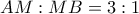 AM : MB=3:1