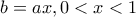 b=ax, 0<x<1