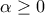 \alpha \ge 0