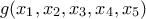 g(x_1,x_2,x_3,x_4,x_5)