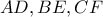 AD, BE,  CF