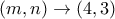 (m,n)\rightarrow (4,3)