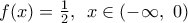 f(x)=\frac{1}{2},\,\,\,x\in (-\infty ,\,\,0)