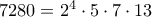 7280=2^4\cdot 5 \cdot 7 \cdot 13