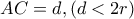 AC=d , (d<2r)