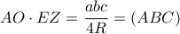 AO \cdot EZ=\dfrac{abc}{4R}=(ABC)