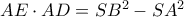 AE\cdot  AD=SB^2-SA^2