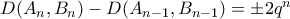 D(A_n, B_n)-D(A_{n-1}, B_{n-1})=\pm 2q^n