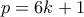 p=6k+1