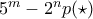 5^m-2^np(\star)
