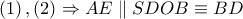 \left( 1 \right),\left( 2 \right)\Rightarrow AE\parallel SDOB\equiv BD