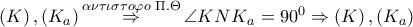 \left( K \right),\left( {{K}_{a}} \right)\overset{\alpha \nu \tau \iota \sigma \tau o\varphi o\,\,\Pi .\Theta }{\mathop{\Rightarrow }}\,\angle KNK{}_{a}={{90}^{0}}\Rightarrow \left( K \right),\left( {{K}_{a}} \right)