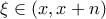 \xi \in (x,x+n)