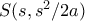 S(s,s^2/2a)