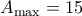  \displaystyle {A_{\max }} = 15