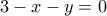 3-x-y=0