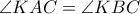 \angle KAC=\angle KBC