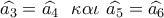 \widehat {{a_3}} = \widehat {{a_4}}\,\,\,\,\kappa \alpha \iota \,\,\widehat {{a_5}} = \widehat {{a_6}}