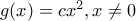 g(x)=cx^2, x\neq 0