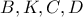 B,K,C,D