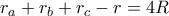 r_a+r_b+r_c-r=4R