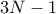 \displaystyle{3N-1}