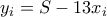 y_i=S-13x_{i}
