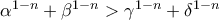 \alpha^{1-n}+\beta^{1-n}>\gamma^{1-n}+\delta^{1-n}