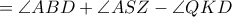= \angle ABD +\angle ASZ -\angle QKD = \angle ABD +\angle ASZ -\angle QKD