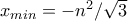 x_{min}=-n^{2}/ \sqrt{3}