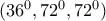 (36^{0},72^{0},72^{0})