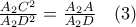 \frac{A_{2}C^2}{A_{2}D^2}= \frac{A_{2}A}{A_{2}D}\quad (3)