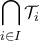 \displaystyle \bigcap_{i\in I}\mathcal T_i