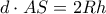 \displaystyle d \cdot AS = 2Rh