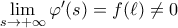 \lim\limits_{s\to+\infty}\varphi^\prime(s)=f(\ell)\ne0