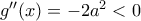 g''(x)=-2a^2<0