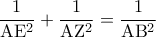 \displaystyle{\frac{1}{{{\rm A}{{\rm E}^2}}} + \frac{1}{{{\rm A}{{\rm Z}^2}}} = \frac{1}{{{\rm A}{{\rm B}^2}}}}