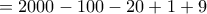 =2000-100-20+1+9