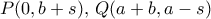 P(0,b+s), \, Q(a+b, a-s)