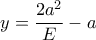 y=\dfrac {2a^2}{E}&chi; -a
