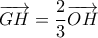 \overrightarrow{GH}=\dfrac{2}{3}\overrightarrow{OH}